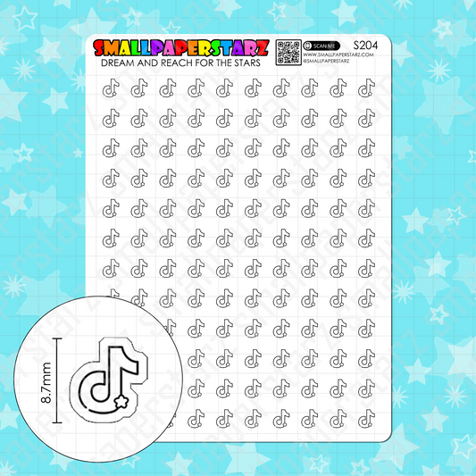 S204 - Tik Tok Social Media Icons Sticker Sheet