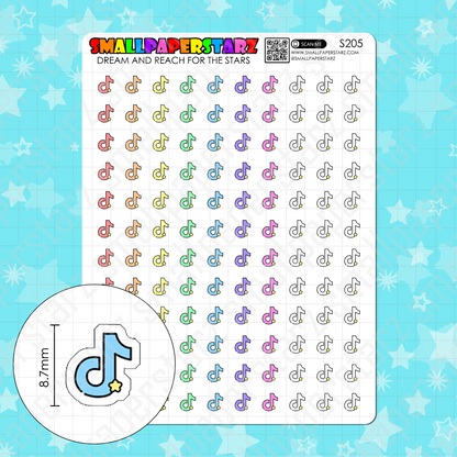 S205 - Tik Tok Social Media Rainbow Icons Sticker Sheet