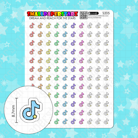 S205 - Tik Tok Social Media Rainbow Icons Sticker Sheet