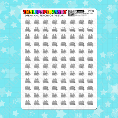 S208 - Pay Day / Pay Bills Icons Sticker Sheet