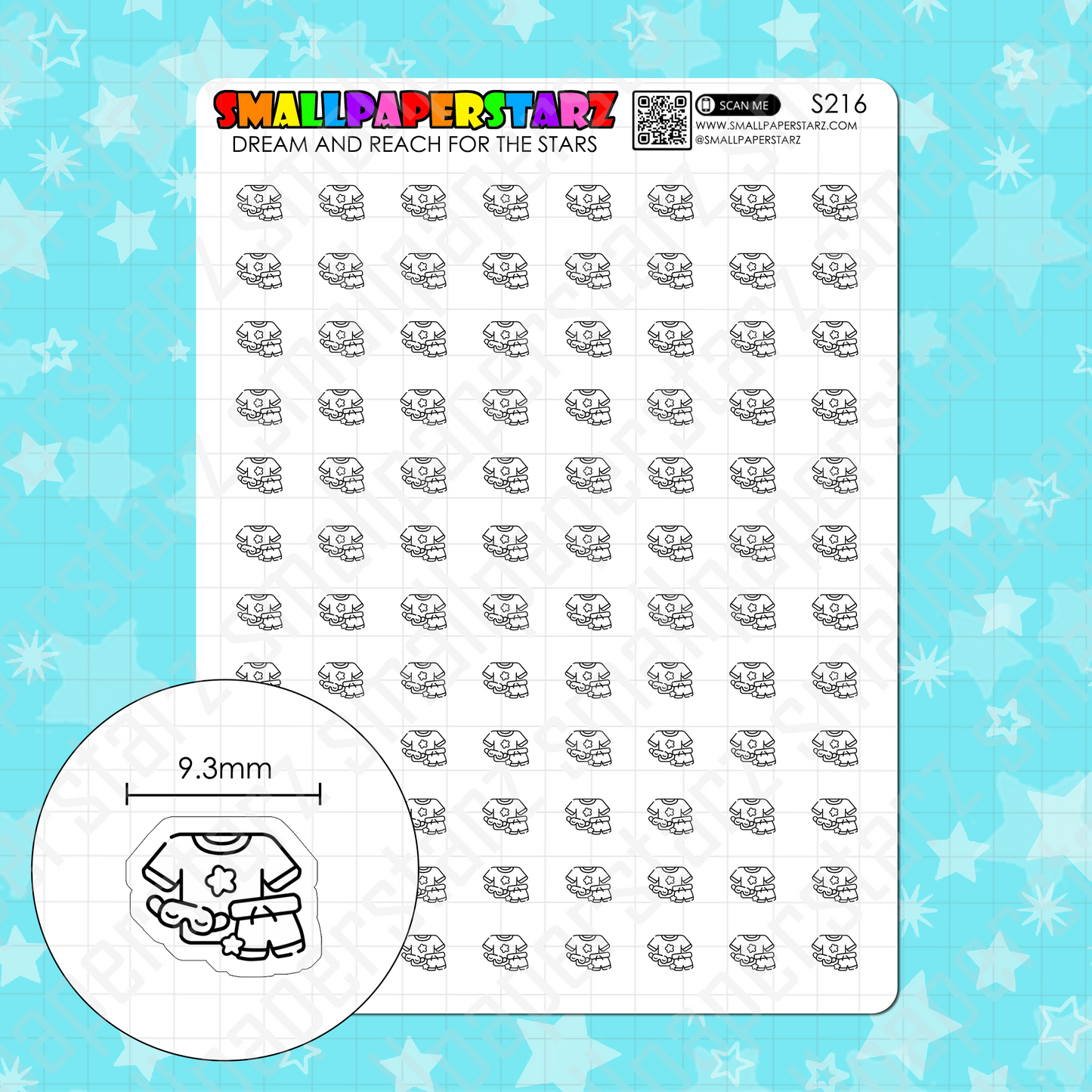 S216 - Comfy Clothes / Pajamas / PJs Icons Sticker Sheet
