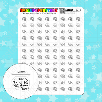 S216 - Comfy Clothes / Pajamas / PJs Icons Sticker Sheet