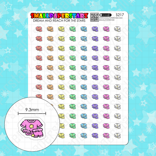 S217 - Comfy Clothes / Pajamas / PJs Rainbow Icons Sticker Sheet