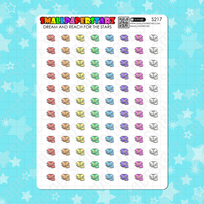 S217 - Comfy Clothes / Pajamas / PJs Rainbow Icons Sticker Sheet