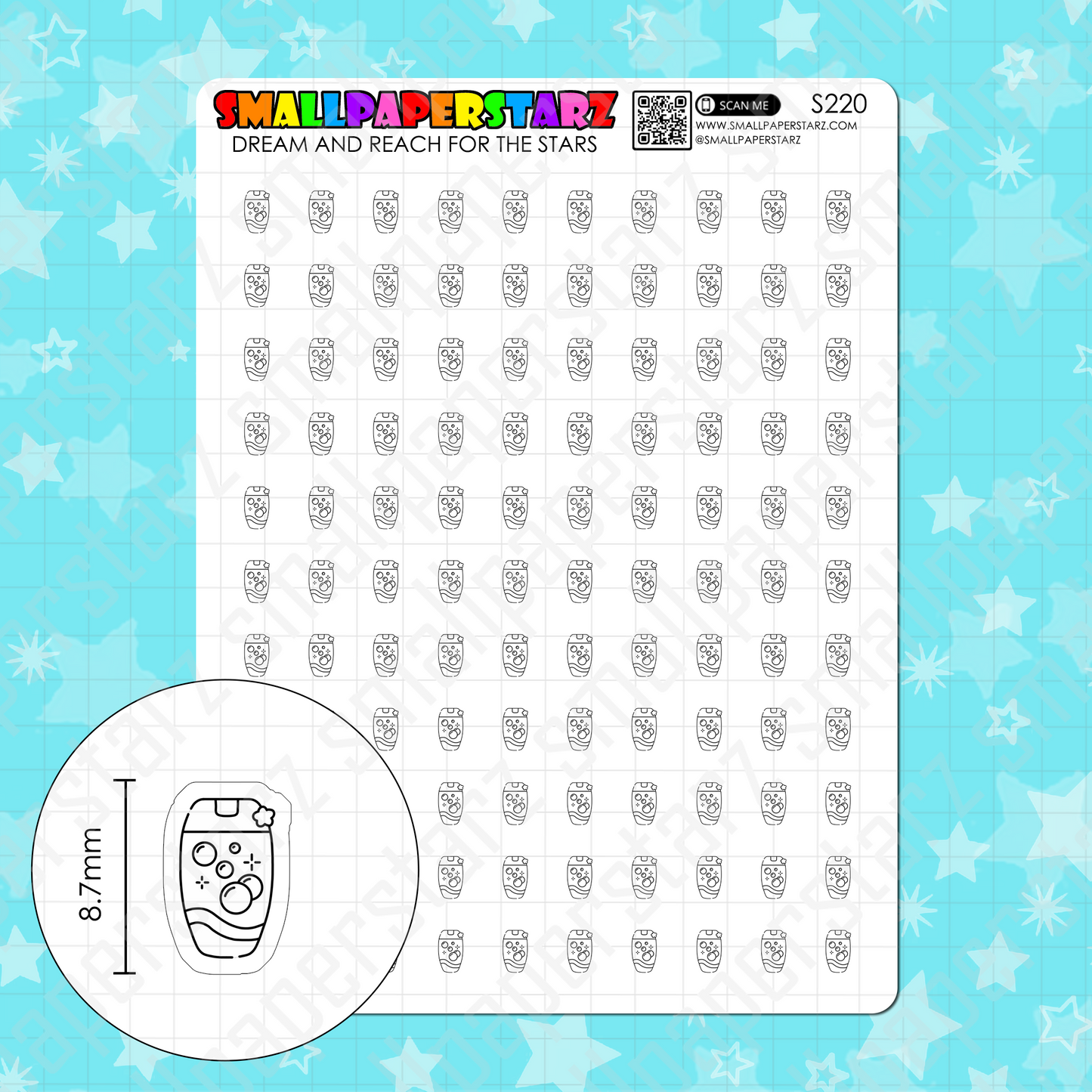 S220 - Shampoo / Conditioner Icons Sticker Sheet