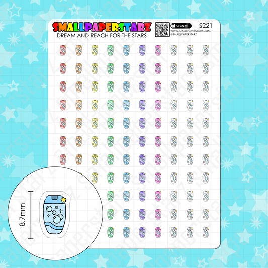 S221 - Shampoo / Conditioner Rainbow Icons Sticker Sheet