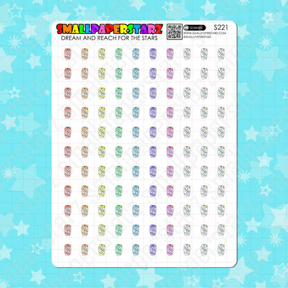 S221 - Shampoo / Conditioner Rainbow Icons Sticker Sheet