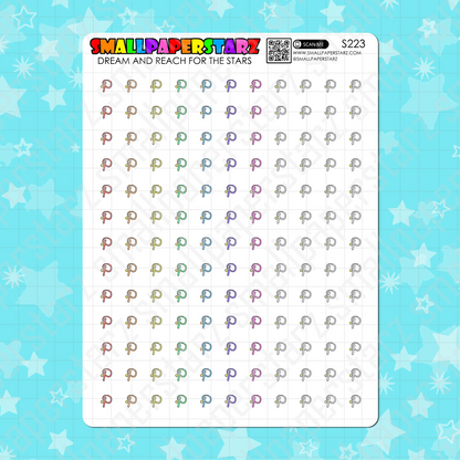 S223 - Pinterest Social Media Rainbow Icons Sticker Sheet