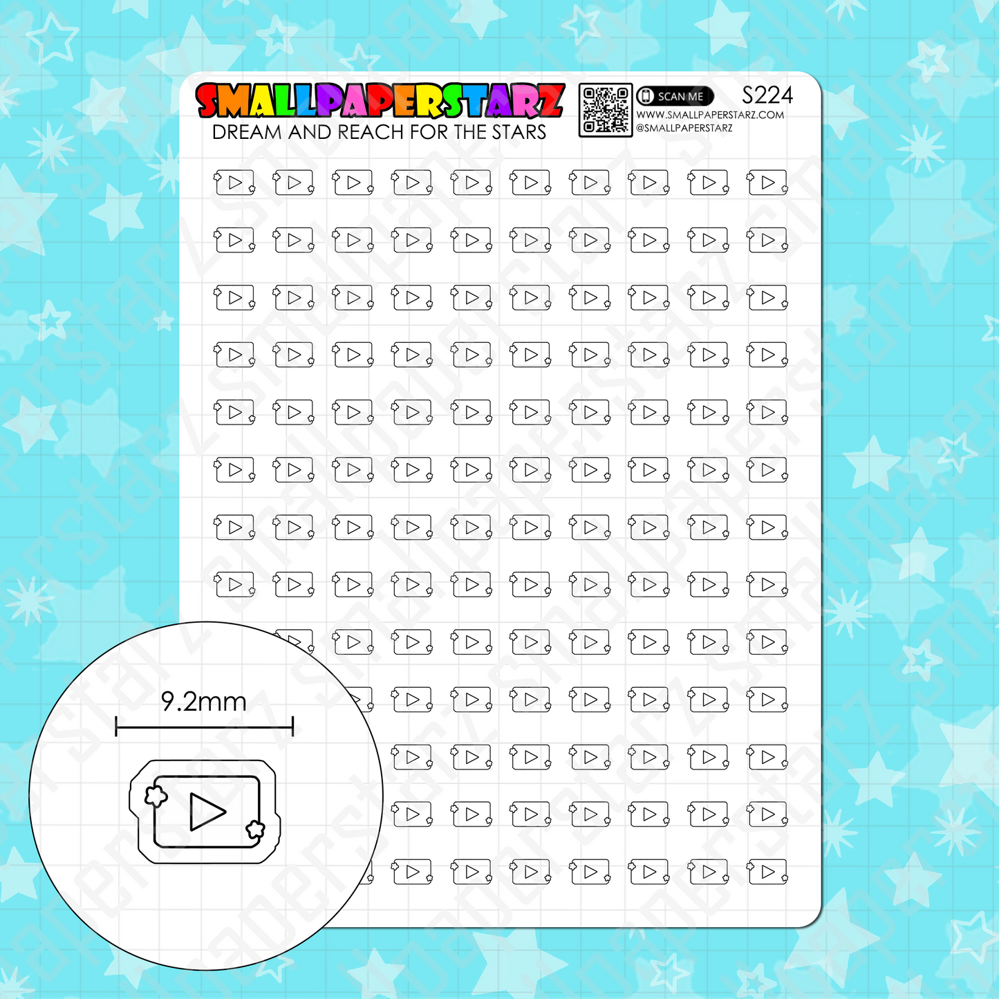 S224 - Youtube Social Media Icons Sticker Sheet