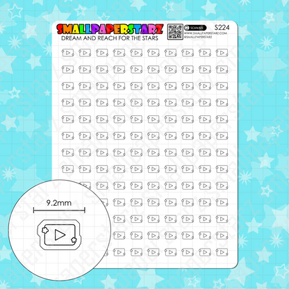 S224 - Youtube Social Media Icons Sticker Sheet