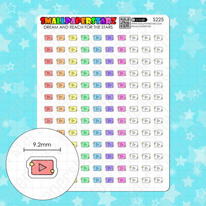 S225 - Youtube Social Media Rainbow Icons Sticker Sheet