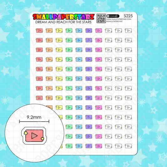 S225 - Youtube Social Media Rainbow Icons Sticker Sheet