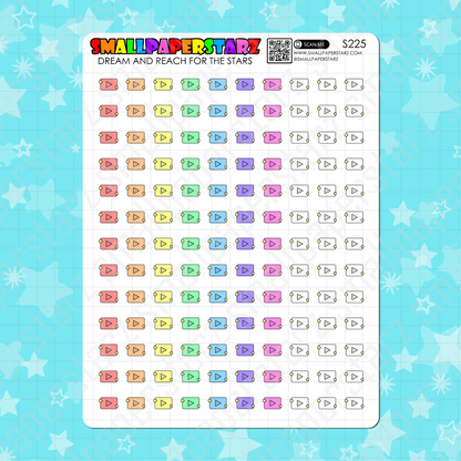 S225 - Youtube Social Media Rainbow Icons Sticker Sheet