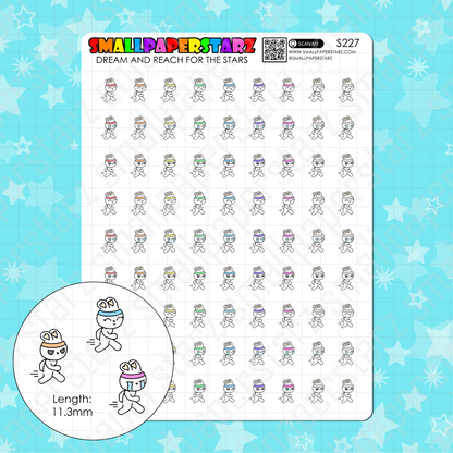 S227 - Running / Speed Walking / Exercise Character Sticker Sheet