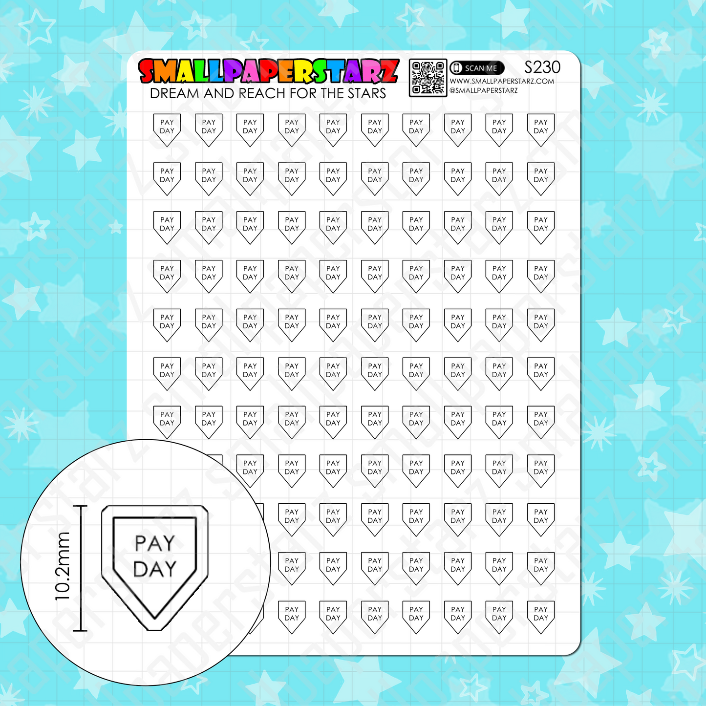 S230 - Pay Day Banner Flag Sticker Sheet