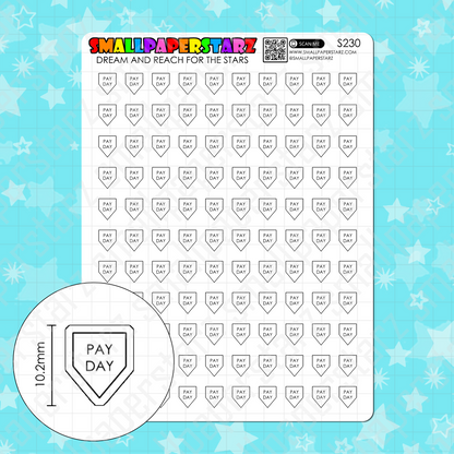 S230 - Pay Day Banner Flag Sticker Sheet