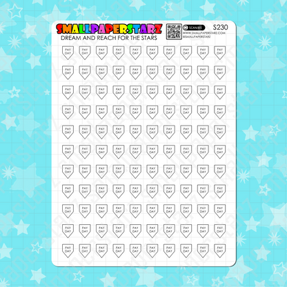 S230 - Pay Day Banner Flag Sticker Sheet