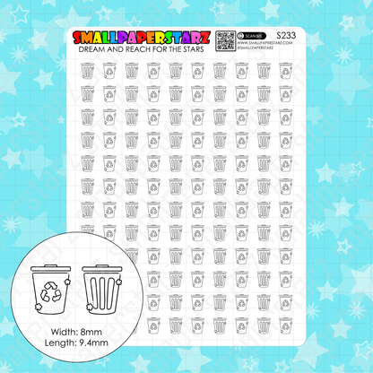 S233 - Garbage Day / Trash Day Icons Sticker Sheet