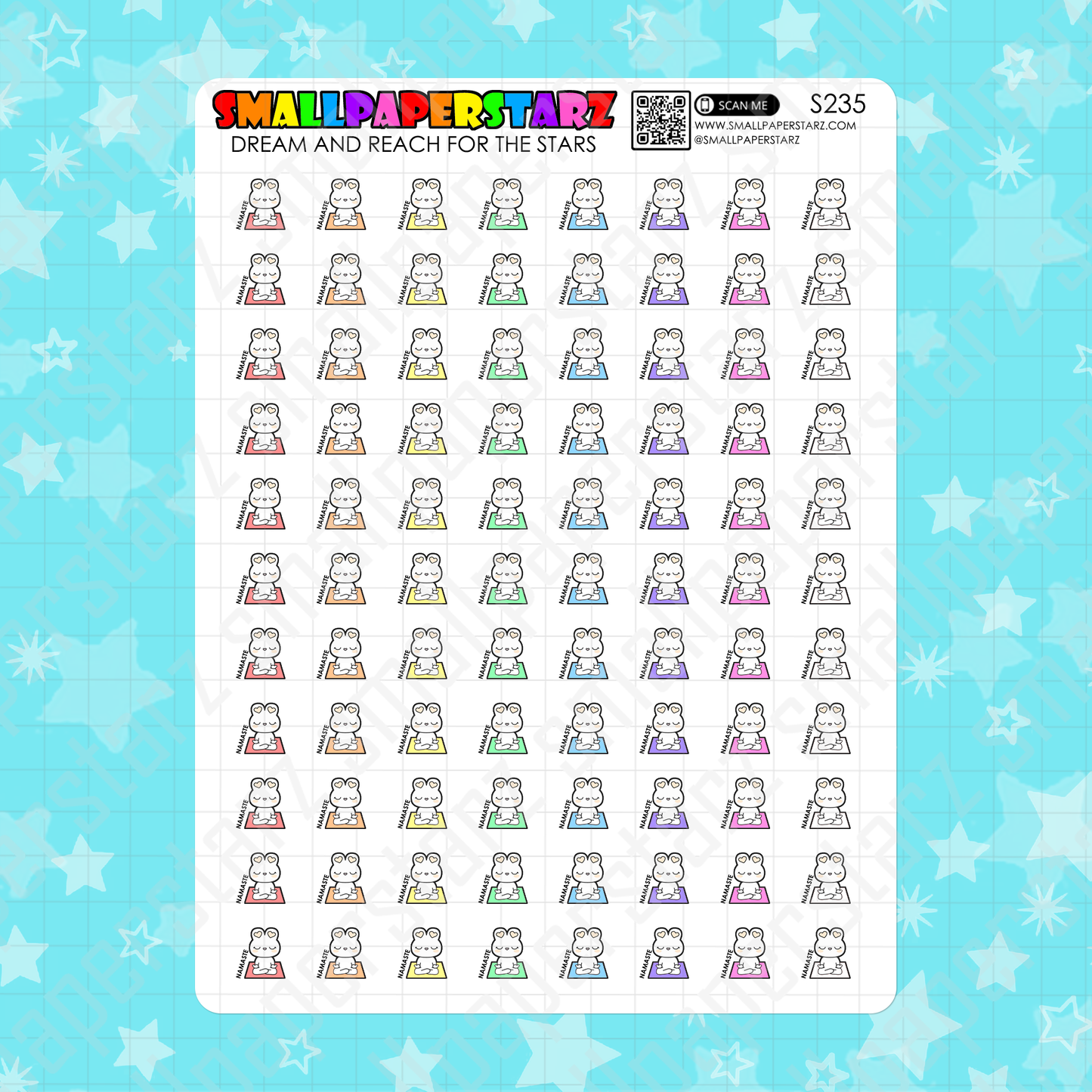 S235 - Namaste / Yoga Exercise Sticker Sheet