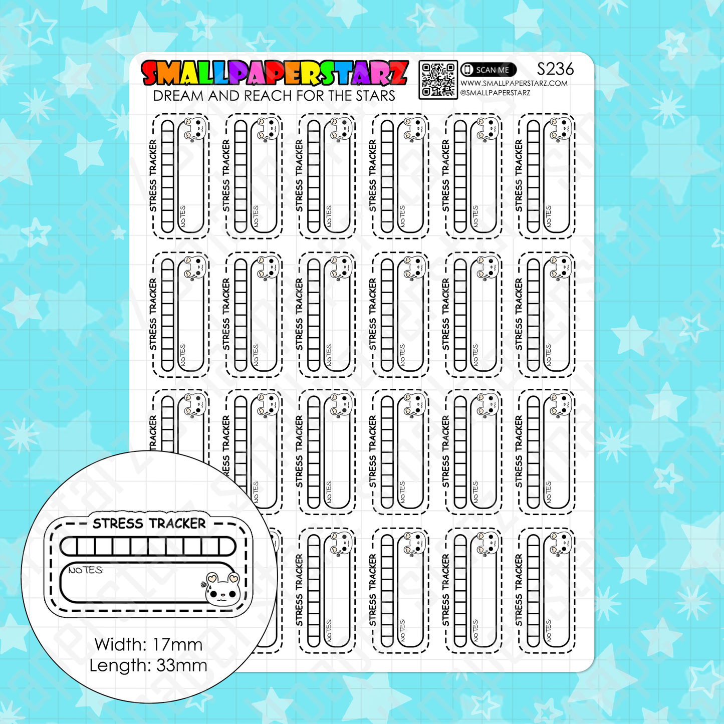 S236 - Stress Tracker Functional Sticker Sheet