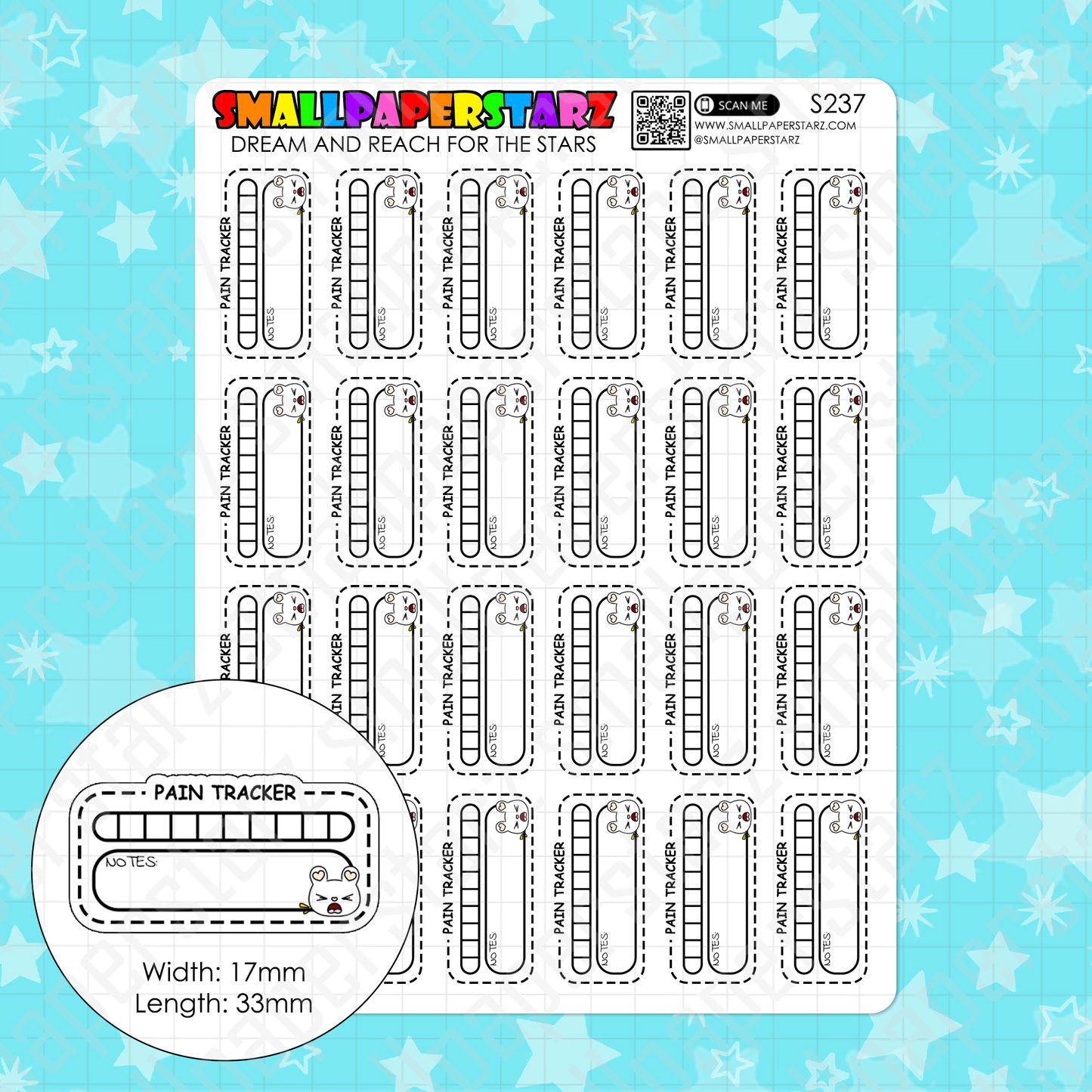 S237 - Pain Tracker Functional Sticker Sheet