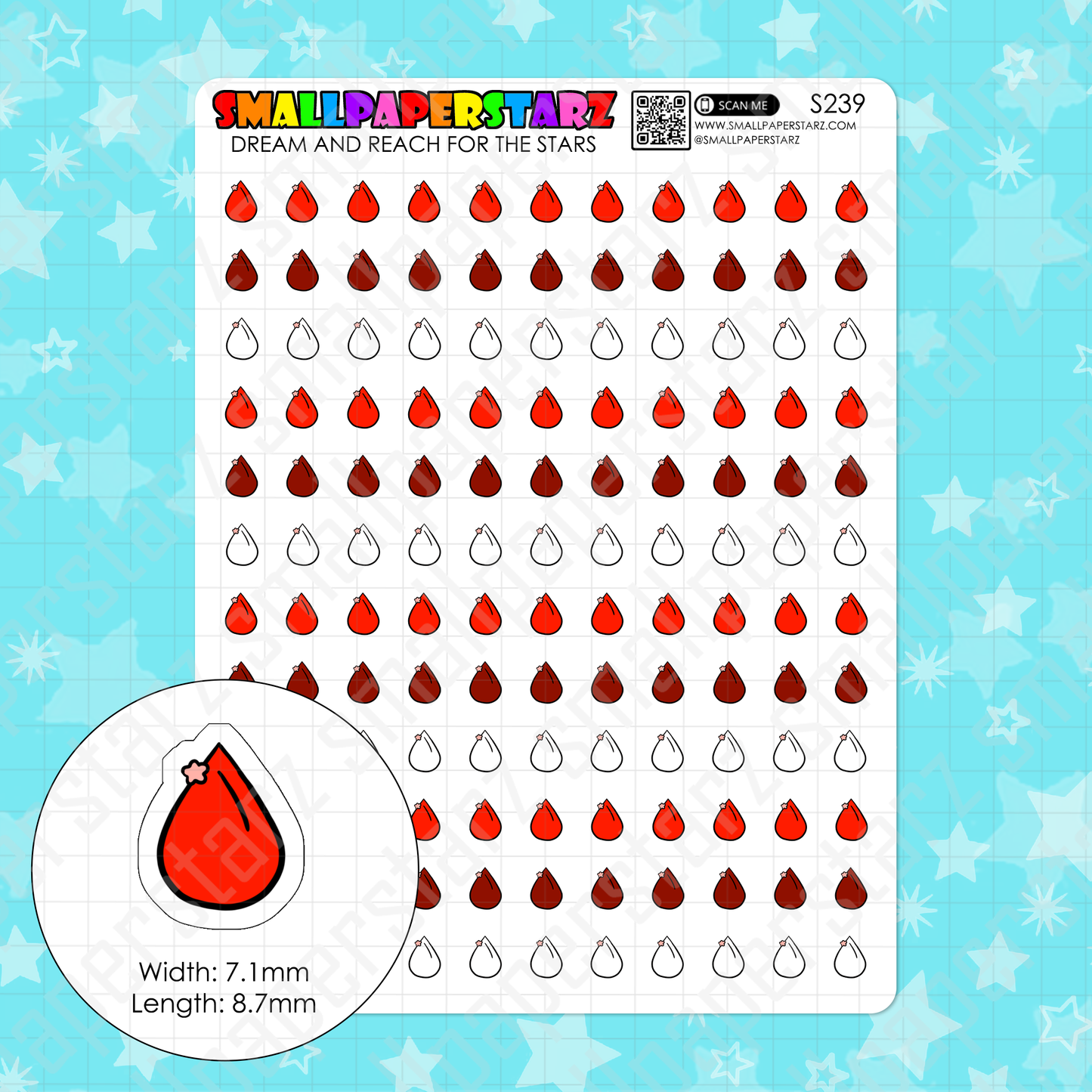 S239 - Period / Menstruation Tracking Tracker Icons Planner Sticker Sheet