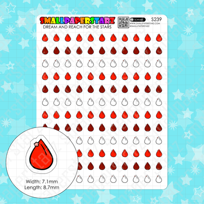 S239 - Period / Menstruation Tracking Tracker Icons Planner Sticker Sheet