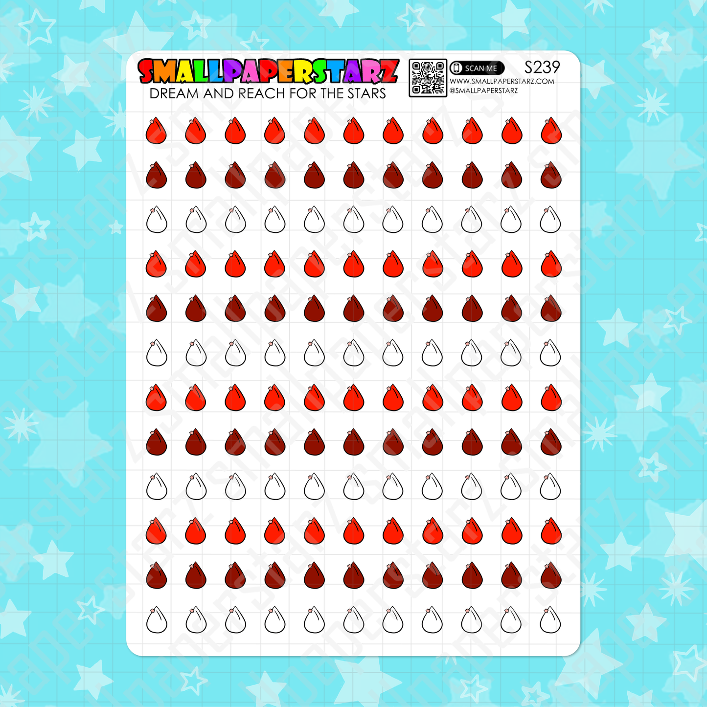 S239 - Period / Menstruation Tracking Tracker Icons Planner Sticker Sheet