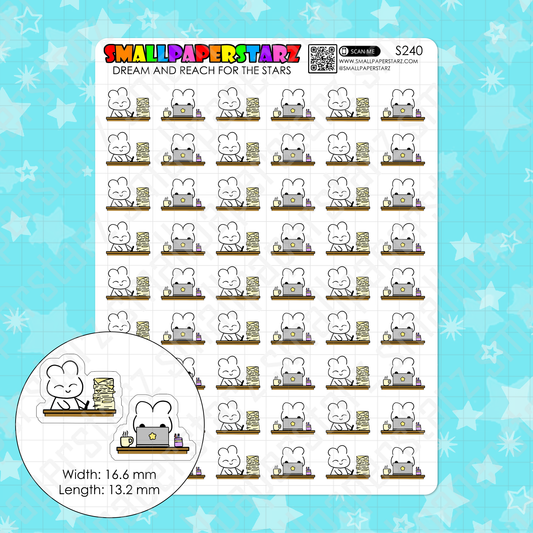 S240 - Working Studying Planning Character Planner Sticker Sheet