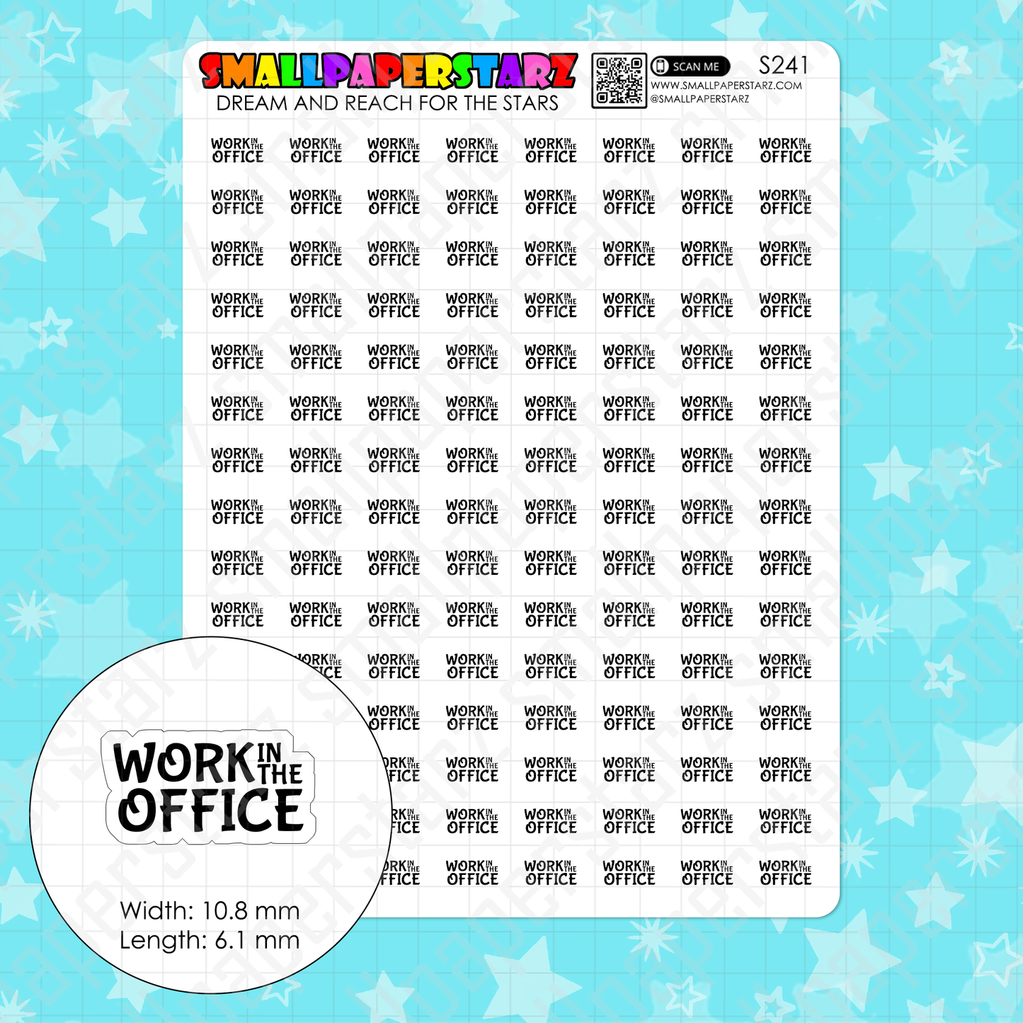 S241 - Working In The Office Script Planner Sticker Sheet