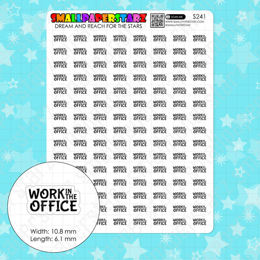 S241 - Working In The Office Script Planner Sticker Sheet