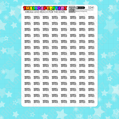 S241 - Working In The Office Script Planner Sticker Sheet