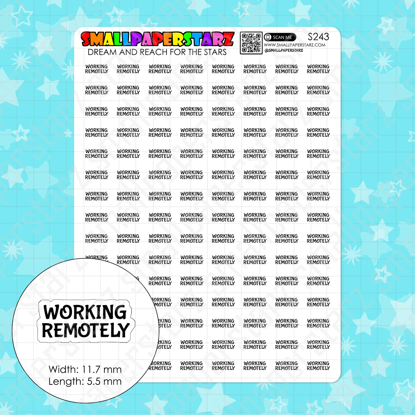 S243 - Working Remotely Script Planner Sticker Sheet