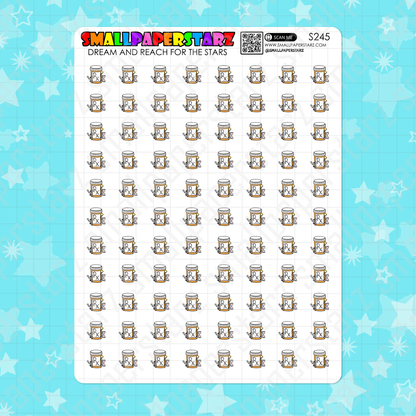 S245 - Cat Pet Medication RX Coloured Character Icon Planner Sticker Sheet