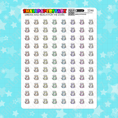 S246 - Cat Pet Medication RX Rainbow Character Icon Planner Sticker Sheet