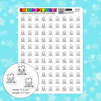 S247 - Stomachache Upset Stomach Tummy Character Planner Sticker Sheet