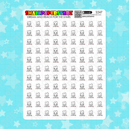 S247 - Stomachache Upset Stomach Tummy Character Planner Sticker Sheet