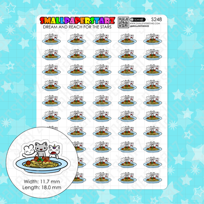 S248 - Eating With Friends Family Group Character Planner Sticker Sheet