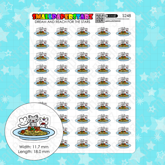 S248 - Eating With Friends Family Group Character Planner Sticker Sheet