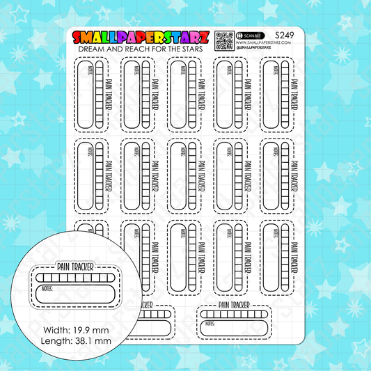 S249 - Pain Tracker Habit Tracking Functional Planner Sticker Sheet