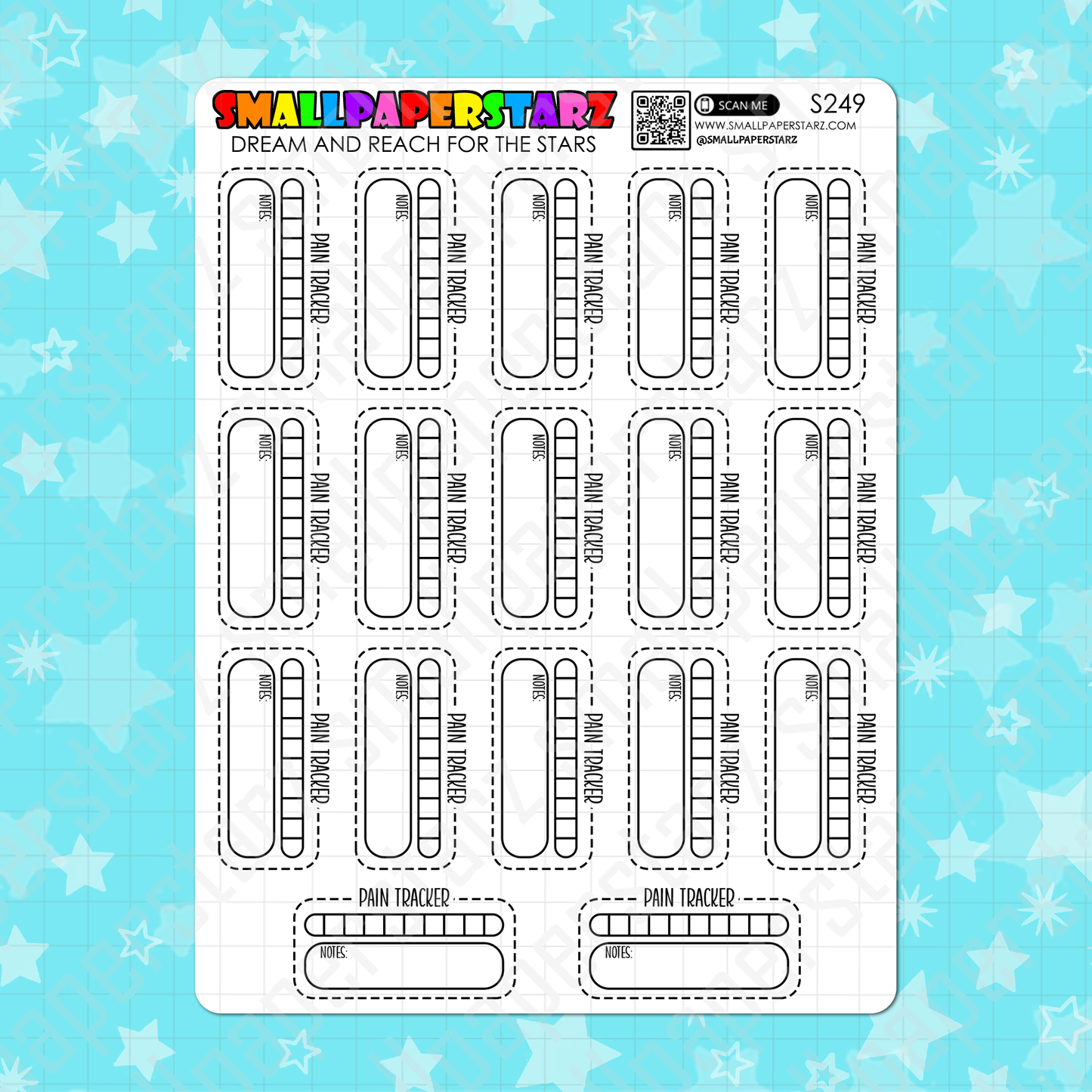S249 - Pain Tracker Habit Tracking Functional Planner Sticker Sheet