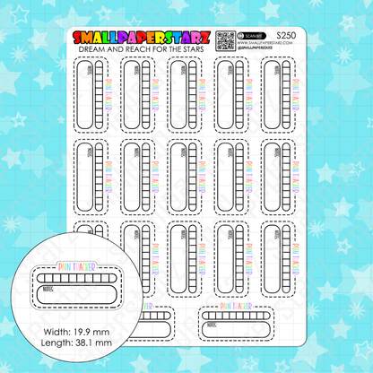 S250 - Pain Tracker Habit Tracking Rainbow Functional Planner Sticker Sheet