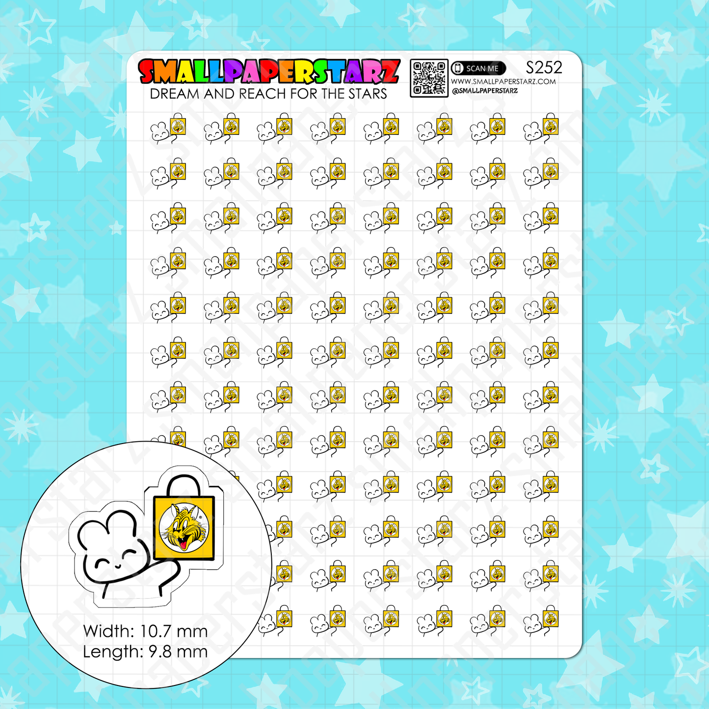 S252 - Giant Tiger Shopping Character Planner Sticker Sheet