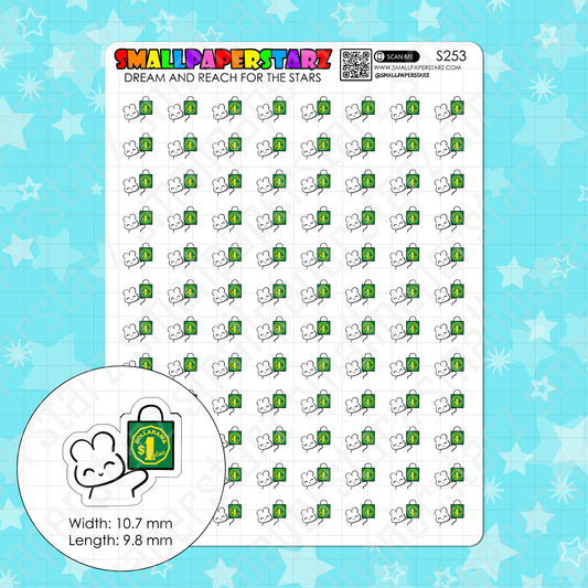 S253 - Dollarama Shopping Character Planner Sticker Sheet