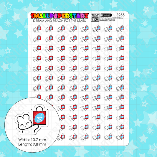 S255 - Shoppers Drug Mart SDM Shopping Character Planner Sticker Sheet
