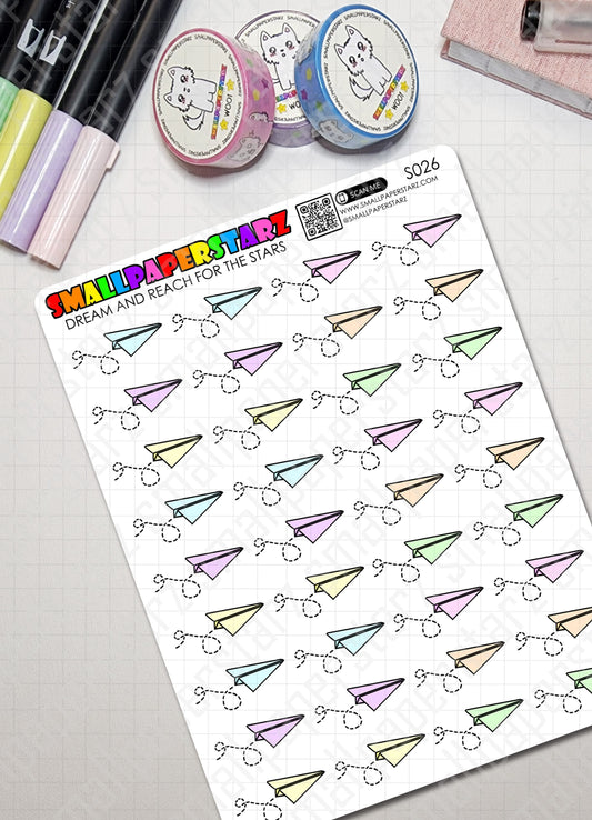S026 - Paper Airplanes Sticker Sheet