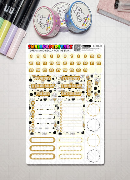 K001 - Lola Bunny Boba Time Vertical Planner Kit Sticker Sheets