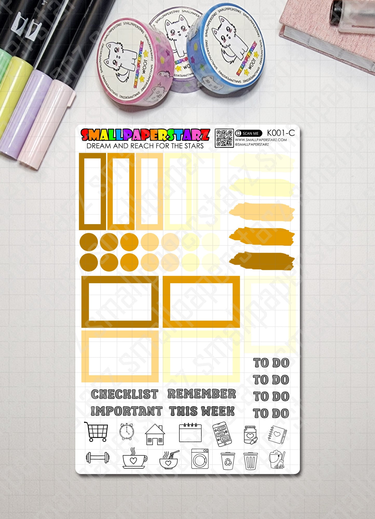 K001 - Lola Bunny Boba Time Vertical Planner Kit Sticker Sheets