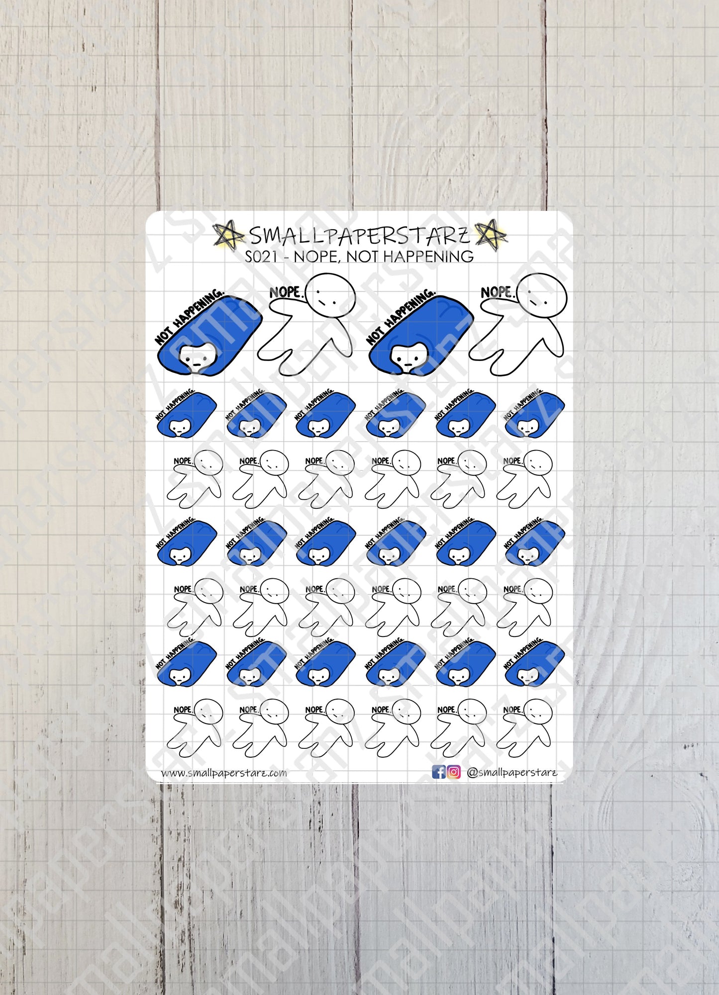 S021 - Nope, Not Happening Sticker Sheet