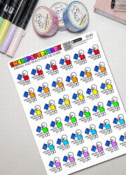 S040 - Day Off, Pants Off! Sticker Sheet